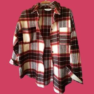 DAVI & DANI Red and Black Plaid Jacket